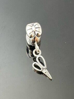 Pandora Scissors Hairdresser Dangle Charm All Silver 925